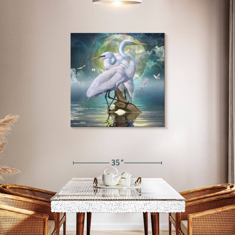 Brampt Celestial Egrets I, 36" H x 36" W