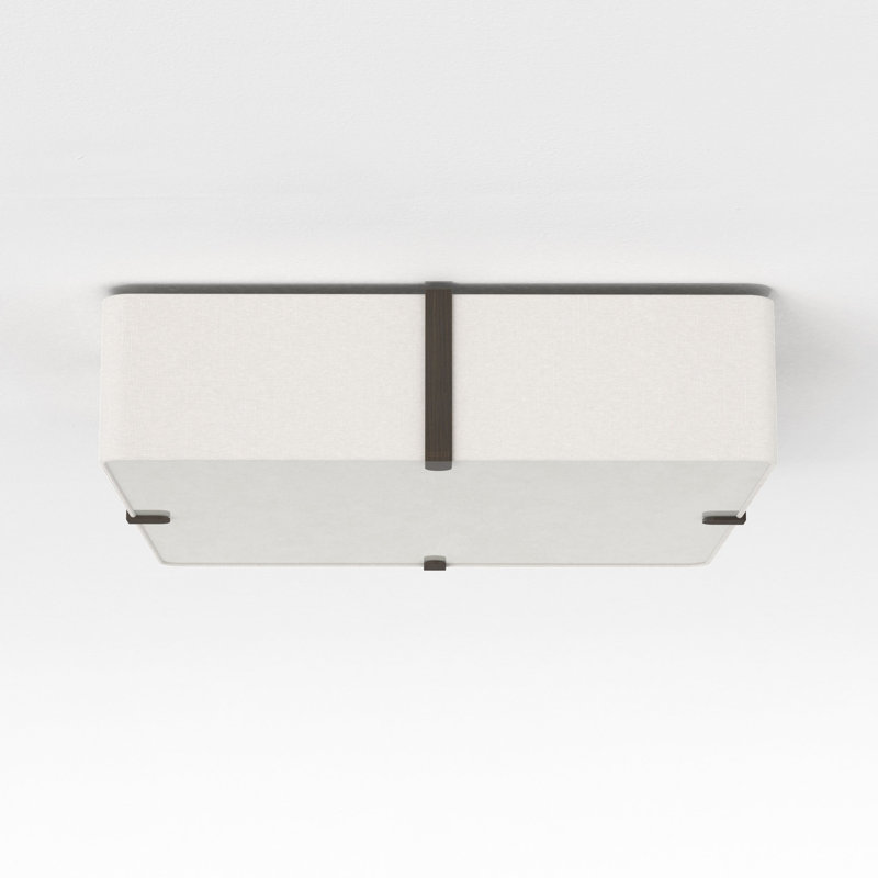 Ceiling Base LED Flush Mount, 5.12" H x 19.69" W x 19.69" D, White