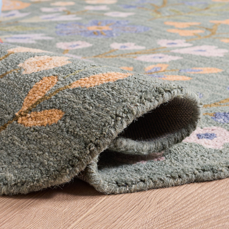 Jardin Hand Tufted Wool;Cotton Floral Indoor Rug, 5'-0" X 8'-0" Rectangle