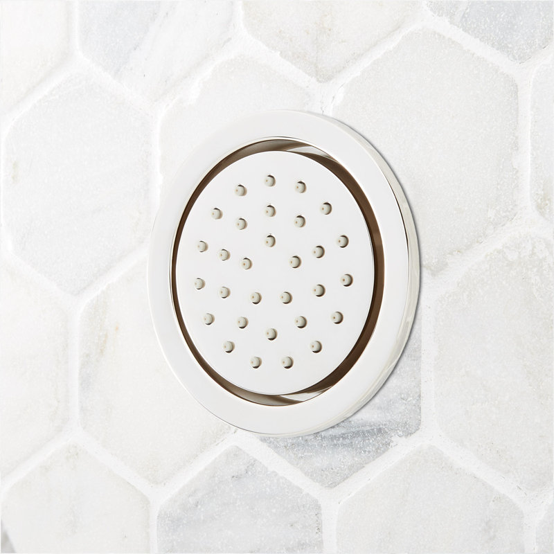 Signature Hardware Full/Standard Flush Mount Body Spray Fixed Shower Head, Polished Nickel