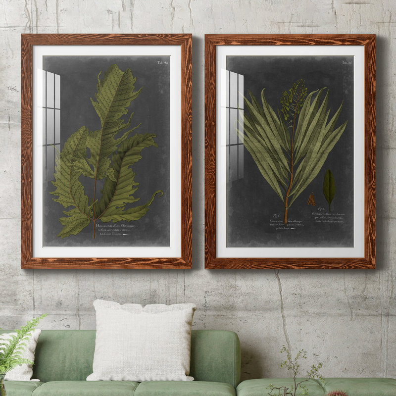 Toile encadrée «Foliage Dramatique» - Prêt à accrocher, H 31,5 po x l 47 po x P 1,5 po, Papier avec cadre érable, Blanc