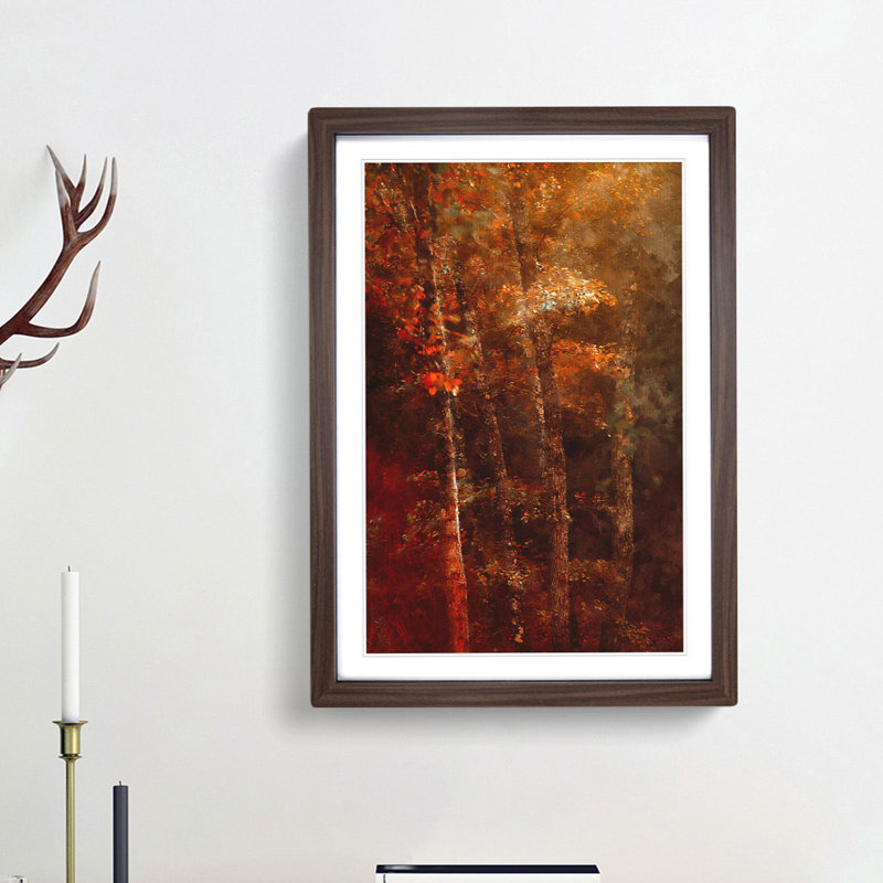 Trees of Autumn - Picture Frame Painting Print, Walnut Framed, 63cm H x 45cm W x 2cm D