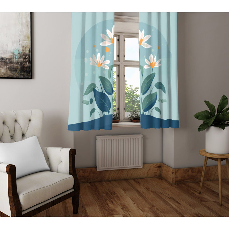 Paire de rideaux semi-transparents en polyester Betzi, L 40 po x L 61 po