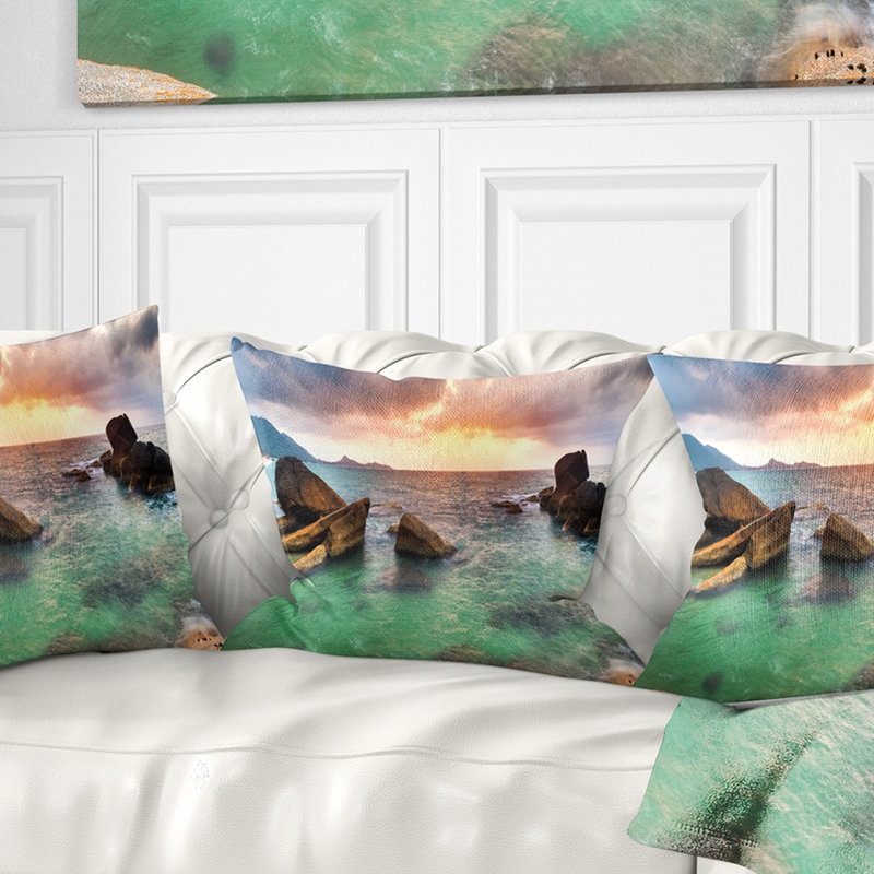 Coussin Sunrise at Blue Lamai Beach - Sea & Shore, 16 po x 1 po, Carré