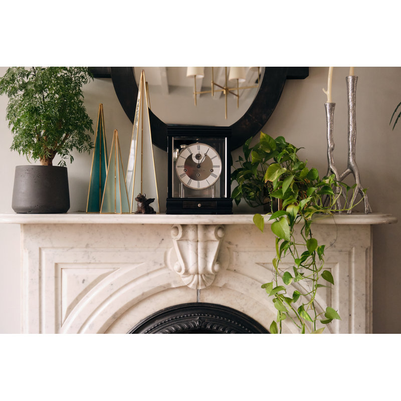 Roman Numeral Mechanical Tabletop Clock Black
