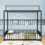 Lit plateforme en métal avec forme de maison-505146711-505146710