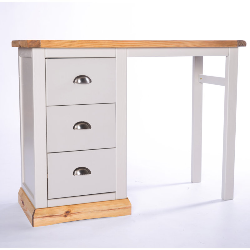 Devonte Writing Desk, Grey/Wood, Chrome