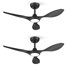 2pcs 42-inch Ceiling Fans With Lights And Remote Control Black