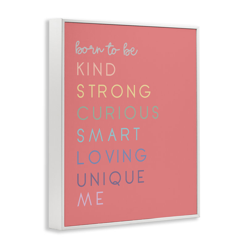 «Born To Be Adjectives», dessin par Anna Quach, Giclée encadrée blanc bord de mer, H 20 po x l 16 po