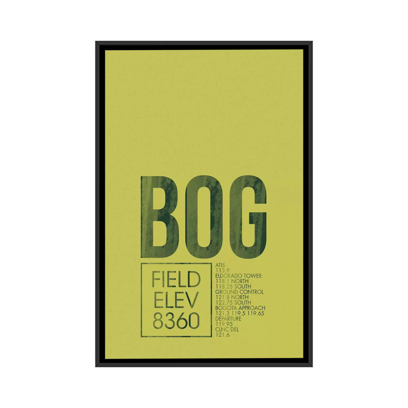«BOG Air trafic Control, Bogota, Colombie» par 08, impression sur toile, H 26 po x l 18 po x P 1,5 po, Toile encadrée noire