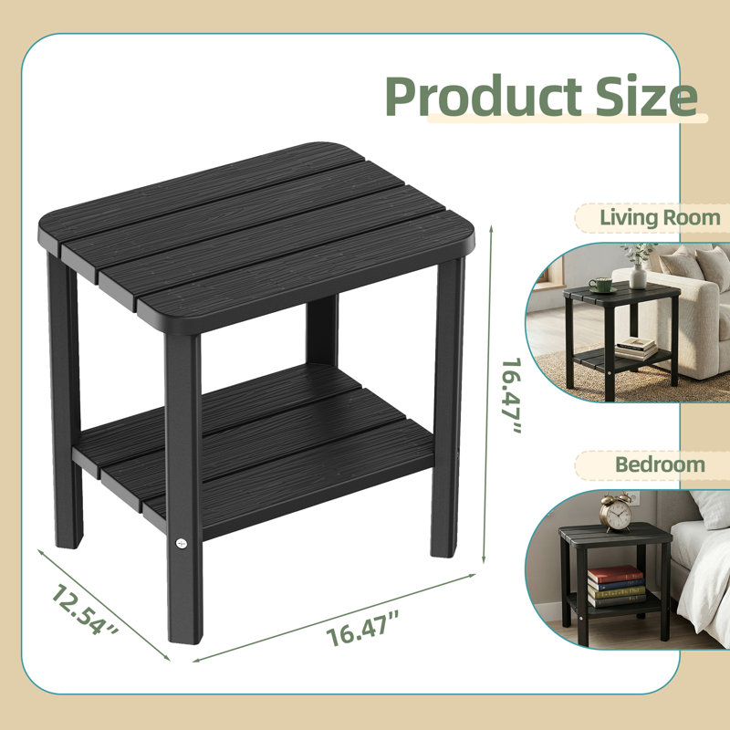Outdoor Side Table, 2-Tier Small