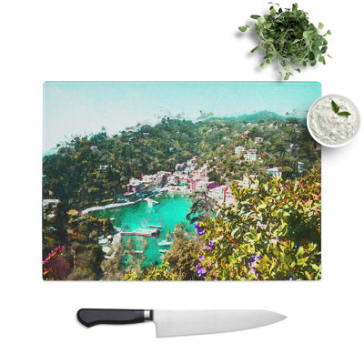 Tempered Glass Portofino in Italy Chopping Board