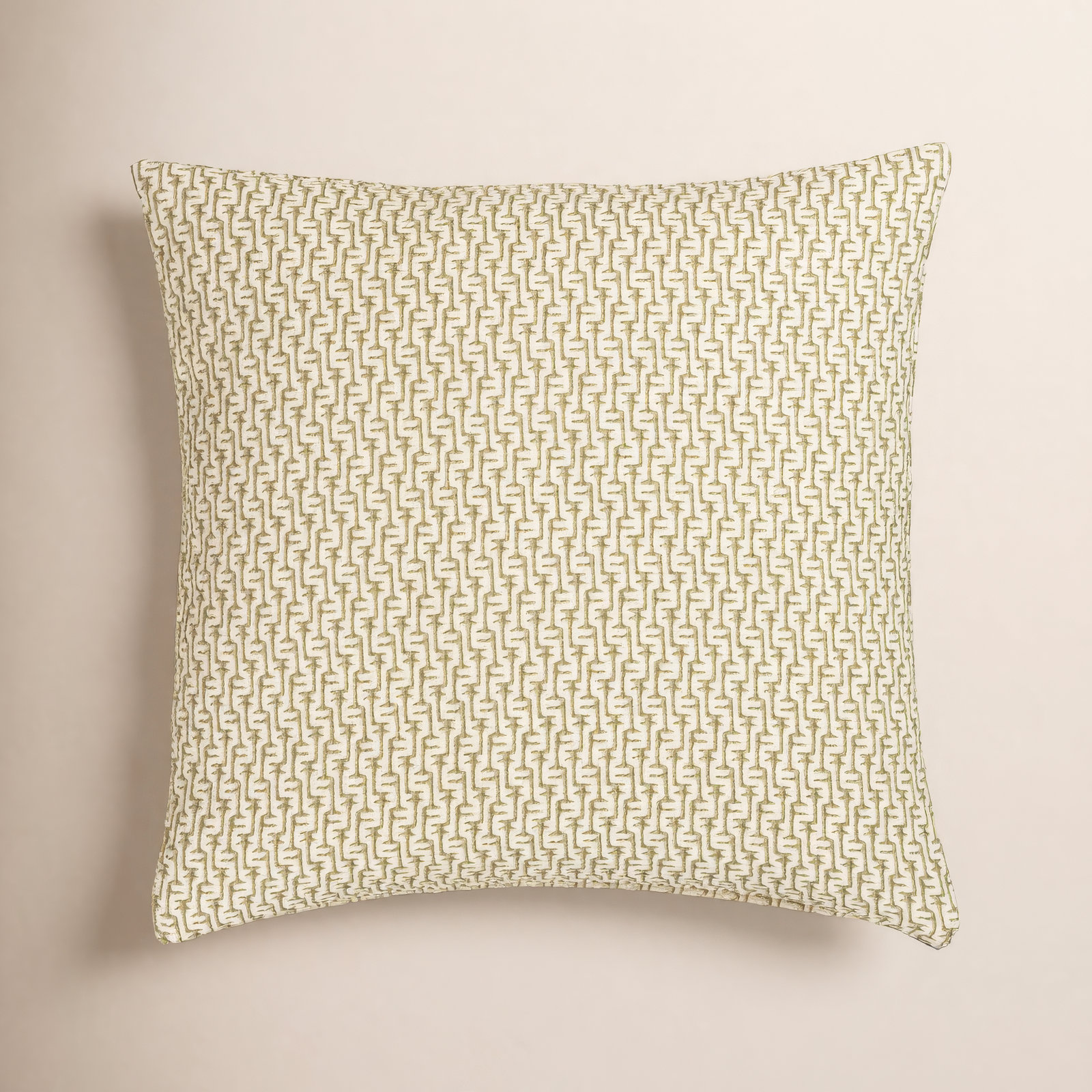 Cascade Geometric Accent Pillow, Feather, Square 16", Green
