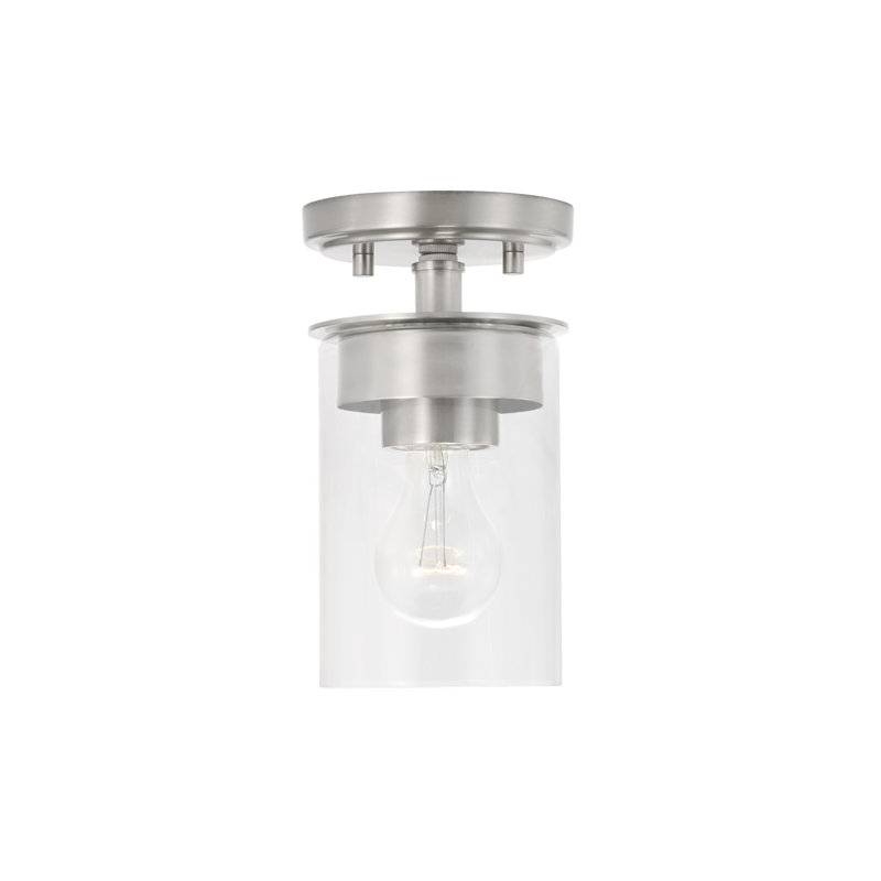 1 - Light Cylinder Pendant, Brushed Nickel