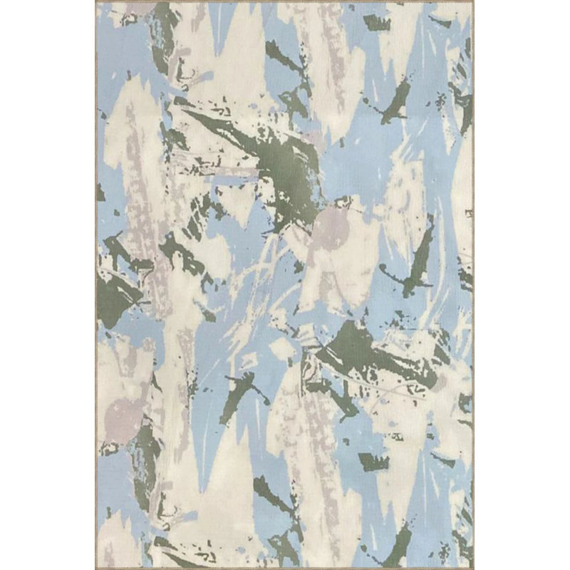 Soft Colored Themed Woven Base Carpet And Washable Carpet, Rectangle 4'8" x 6'7"