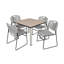 Plateau de table Kee Square, 4 chaises empilables Zeng-731281788-731281791-731281790