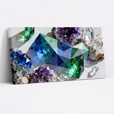 Crystal Geometric Pattern Canvas Wrapped Wall Art Set Of 1