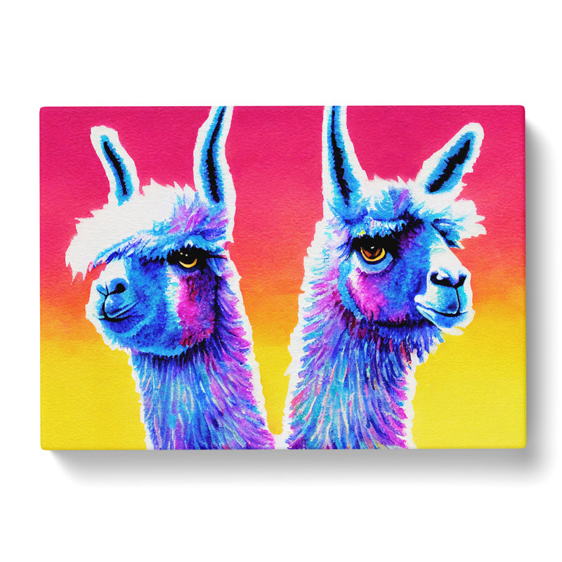 Colourful Llamas Vol.4 - Wrapped Canvas, 35cm H x 50cm W x 3cm D