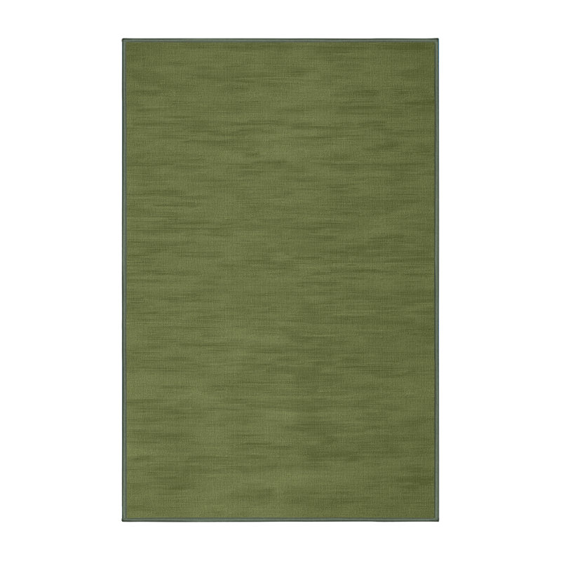 Tapis vert uni lavable à la machine, Rectangle 7 pi x 9 pi