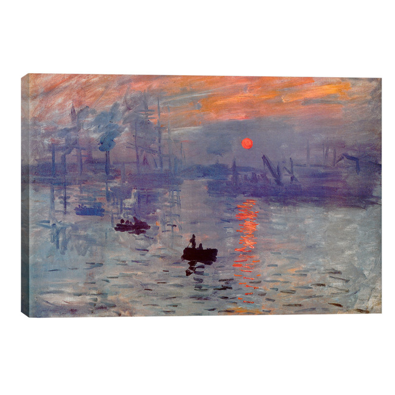 Sunrise Impression by Claude Monet - Painting on Canvas, No Frame, 66.04 cm H x 45.72 cm W x 1.91 cm D