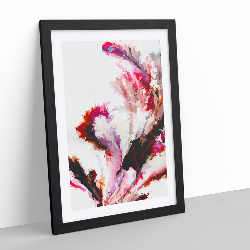 Challenge Of The Elements - Painting, 66cm H x 48cm W x 2cm D, Black Framed, White