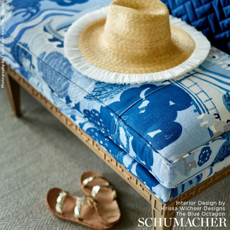 Tissu Pearl River, Bleu