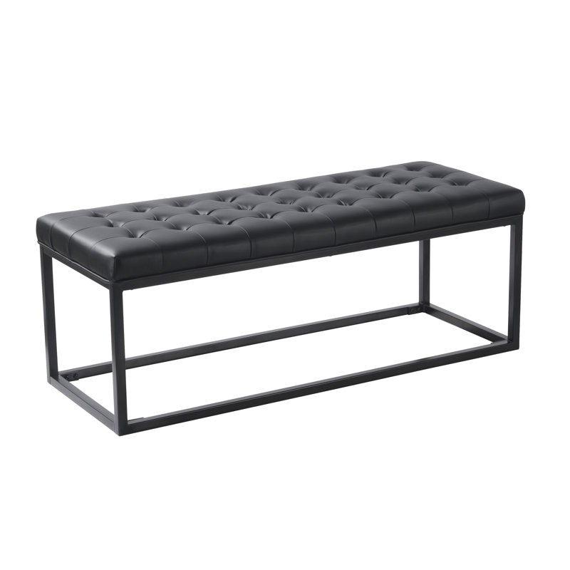 Beraun Upholstered Bench, Black