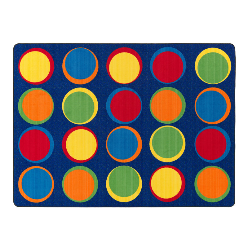 Tapis bleu/jaune assis spots Flaherty, Rectangle 6 pi x 8 pi 4 po