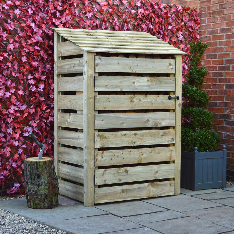 Strasburg 123cm W x 80cm D Solid Wood Log Store, Light Green