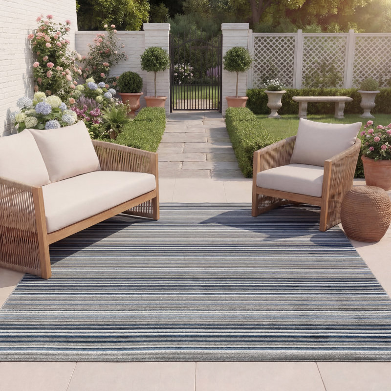 Cabana Performance Striped Indoor/Outdoor Area Rug, Rectangle 8' x 10'