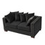 Velours noir au design contemporain pour espace de vie, accoudoirs carrés et clous argentés, sièges confortables rembourrés de ressorts, housses de rangement de siège amovibles 2 places modernes, accoudoirs avec ressorts ensachés