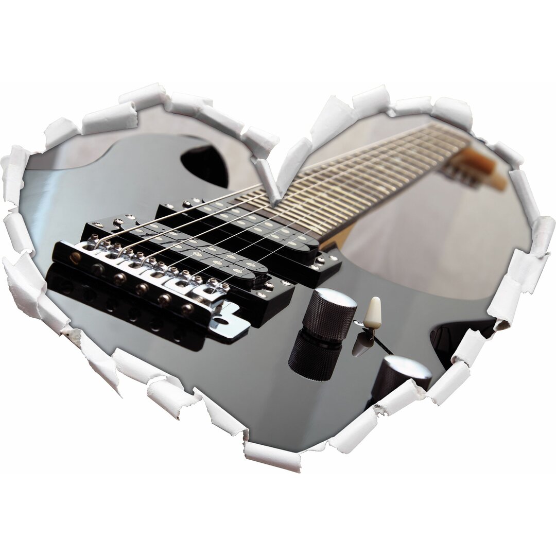 Wandtattoo Black Guitar, Nahaufnahme Gitarre