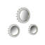 Miroir mural rond Nikolas avec miroirs de différentes tailles - Miroir décoratif idéal pour le meuble-lavabo ou le vestibule - Grand miroir mural qui complète le décor du salon - ensemble 3, 18 po, blanc