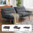 66" Convertible Futon Sofa Bed with 3 Level Adjustable Backrest and 6 Level Adjustable Armrests, Sleeper Sofa for Apartment , Living Room,Gray-1518092547-1535125967