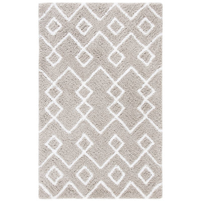 Aderita Shag Hand Tufted Performance Geometric Rug