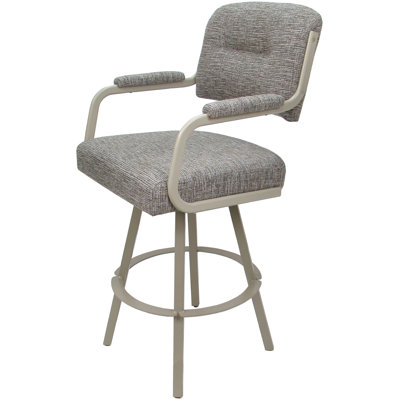 Vickky Swivel Upholstered Counter Stool with Metal Frame