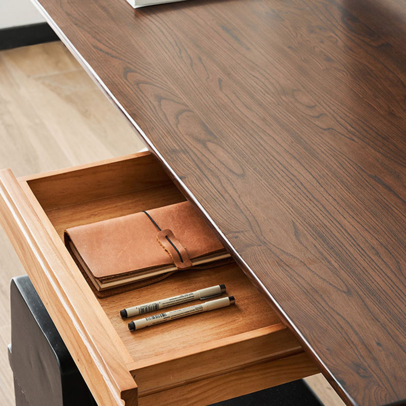 Bureau et chaise minimalistes créatifs de style japonais, Noyer