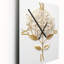 Flower Of Life Golden Elegance II - Abstract Botanicals Modern Wall Clock-99633933