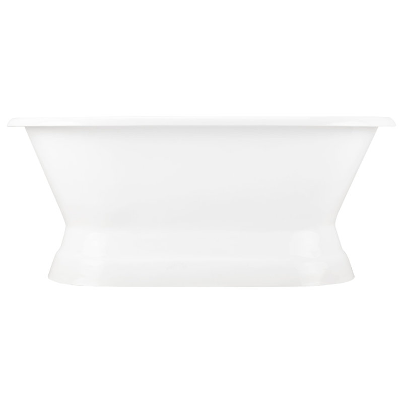 Henley 72" Free Standing Cast Iron Soaking Tub with Center Drain and Drain Assembly, White