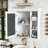 35.51'' * 7.01'' 29.52'' White Wall Mounted Bathroom Storage With Mirror Door, Versatile Solution, High - Quality , Adjustable Shelves, Soft Close Hinges, Silver Metal Handle, Luxury Design, Modern