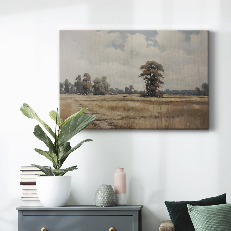 Paysage rétro - VI - Toile tendue avec châssis, H 33 po x l 49 po