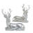 2 Piece Silver Reindeer Figurines