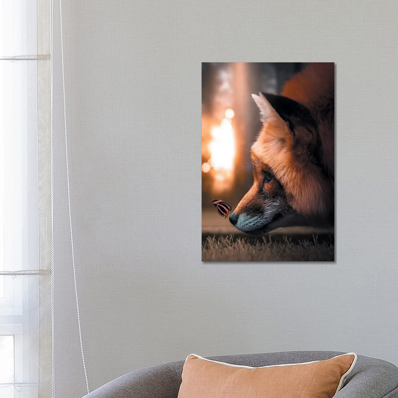 Fox Butterfly by Zenja Gammer - Print on Canvas, 66.04 cm H x 45.72 cm W x 3.175 cm D, Wrapped Canvas