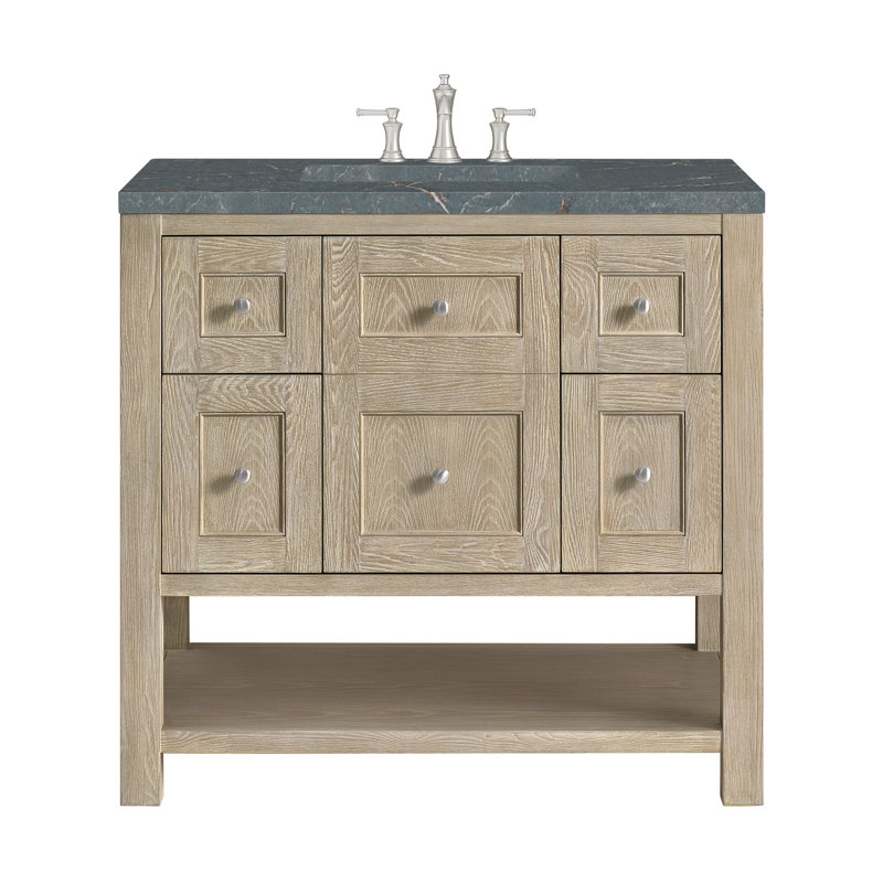 Breckenridge 36'' W Single Vanity, Whitewashed Oak, 8" Widespread, Parisien Bleu