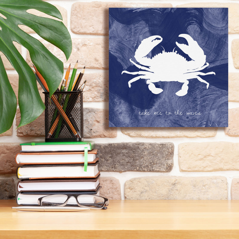 «Crab» par Erin Clark, art mural sur toile, H 12 po x l 12 po x P 0,75 po