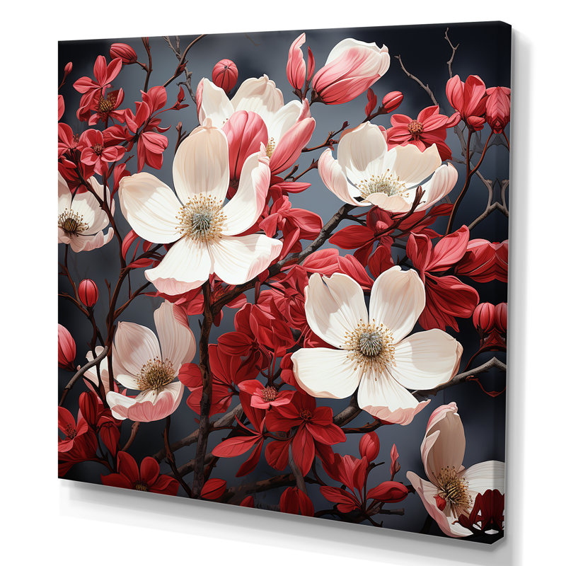 Fleur de cornouiller tranquille et blanche I - cornouiller, Toile tendue, H 30 po x l 30 po