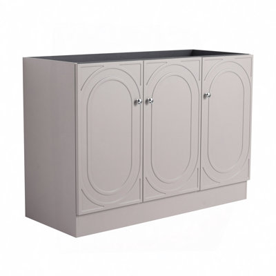 Meuble-lavabo autoportant et 3 portes d'armoire à fermeture en douceur (emballage KD) - sans le lavabo