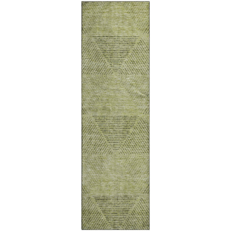 Premium Machine Washable Prisco Aloe Rug, Runner 2'3" x 7'6"