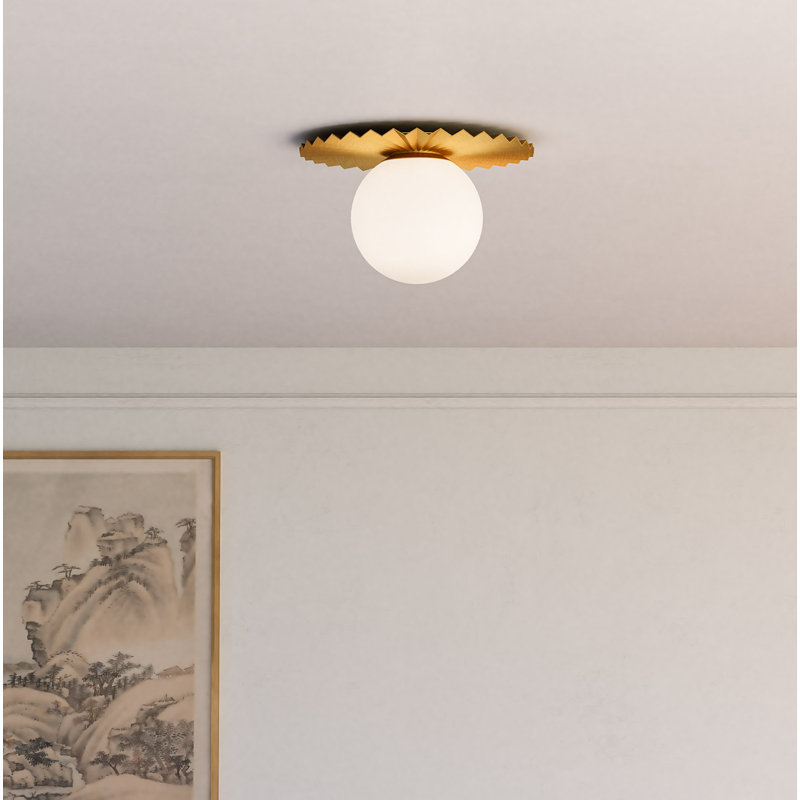 Plafonnier encastré 1 lumière Laki, H 8,63 po x l 13,88 po x P 13,88 po, Or brossé
