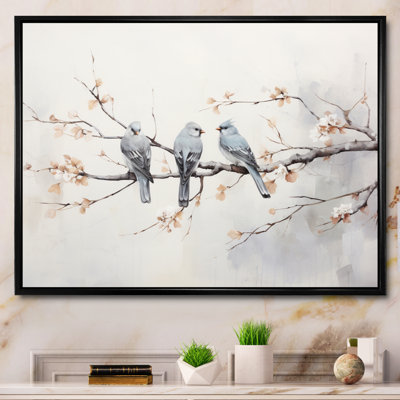 Oiseau sur toile, reproduction de nature sauvage - Oiseaux sur le bord III